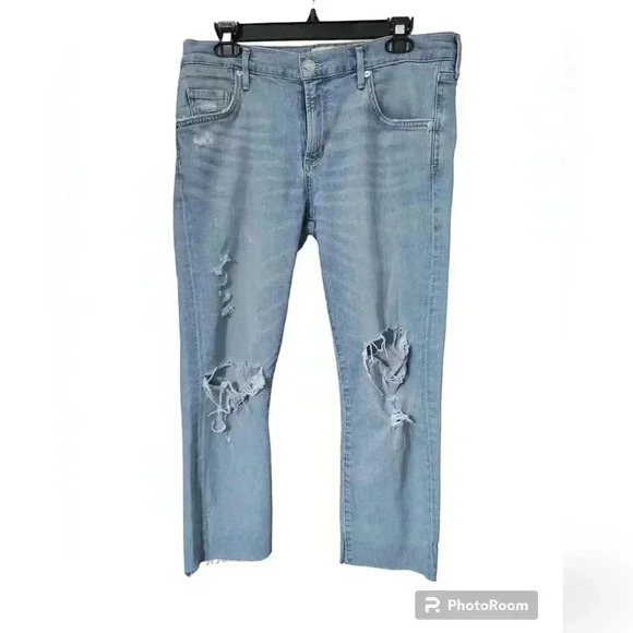 Agolde Isabel Slim Boyfriend Distressed Jeans - Picture 2 of 6